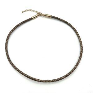 Studio Barse Brown Braided Leather Torque Collar Necklace